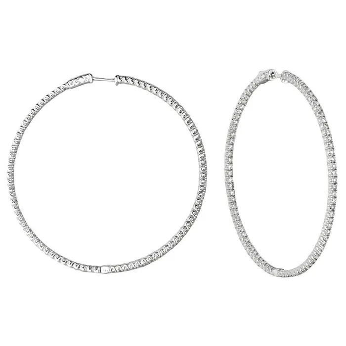 Natural Earth Mined Diamond Big Hoop Earrings GB Earrings