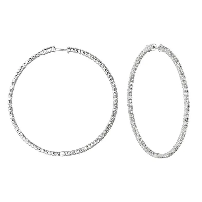Natural Earth Mined Diamond Big Hoop Earrings GB Earrings Natural Earth Mined Diamond Big Hoop Earrings GB Earrings