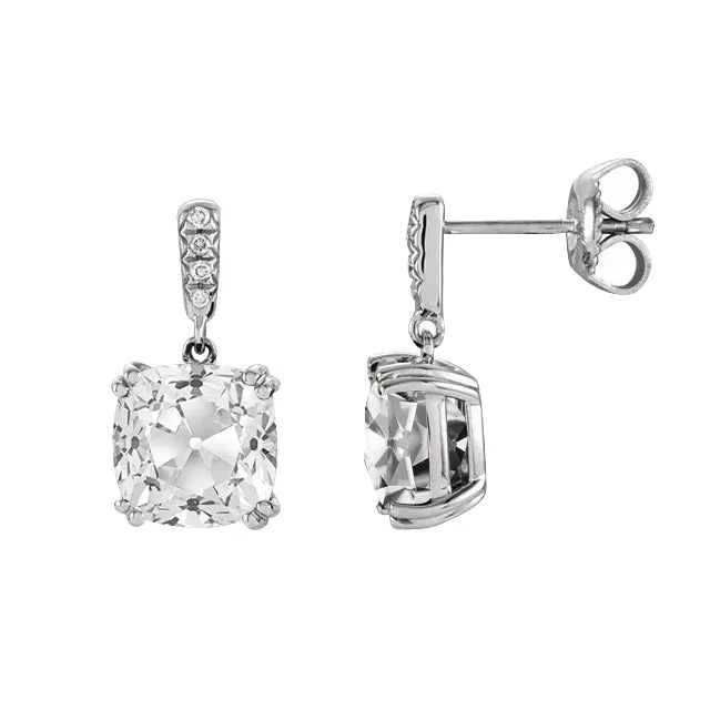 Natural Earth Mined Diamond Halo Drop Earrings 650 Carats Cushion Old Cut White Gold HarryChadEntcom Earrings Natural Earth Mined Diamond Halo Drop Earrings 650 Carats Cushion Old Cut White Gold HarryChadEntcom Earrings