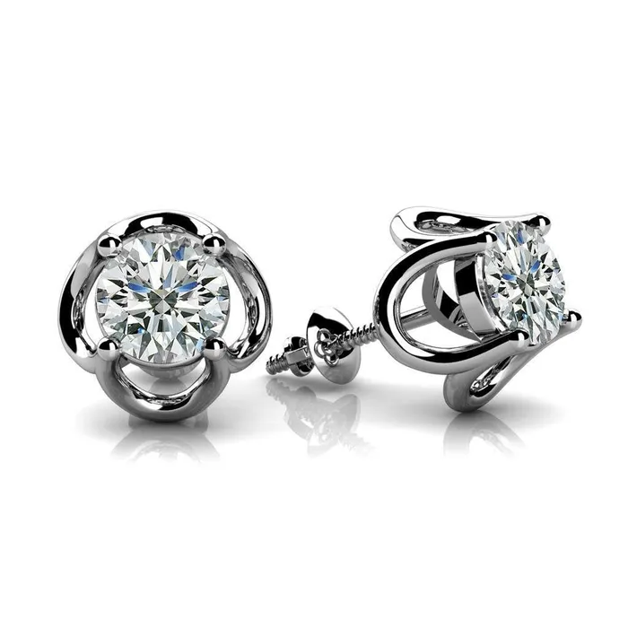 Natural Earth Mined Diamonds Stud Earring White Gold 250 Ct Gorgeous Round Brilliant Cut GB Earrings Natural Earth Mined Diamonds Stud Earring White Gold 250 Ct Gorgeous Round Brilliant Cut GB Earrings