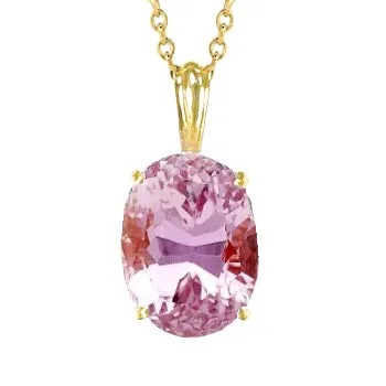 Necklaces 25 Ct Solitaire Oval Cut Pink Kunzite Necklace Pendant Yellow Gold GB Necklaces 25 Ct Solitaire Oval Cut Pink Kunzite Necklace Pendant Yellow Gold GB