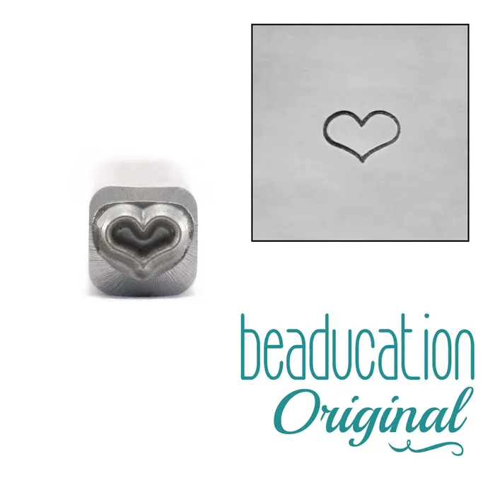 Necklaces DS 14 Fat Heart Metal Design Stamp 45mm Beaducation Original