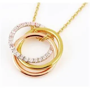 Necklaces GB 2 Carats Floating Multi Tone And Round Cut Natural Earth Mined Diamond Gold Pendant Necklaces GB 2 Carats Floating Multi Tone And Round Cut Natural Earth Mined Diamond Gold Pendant