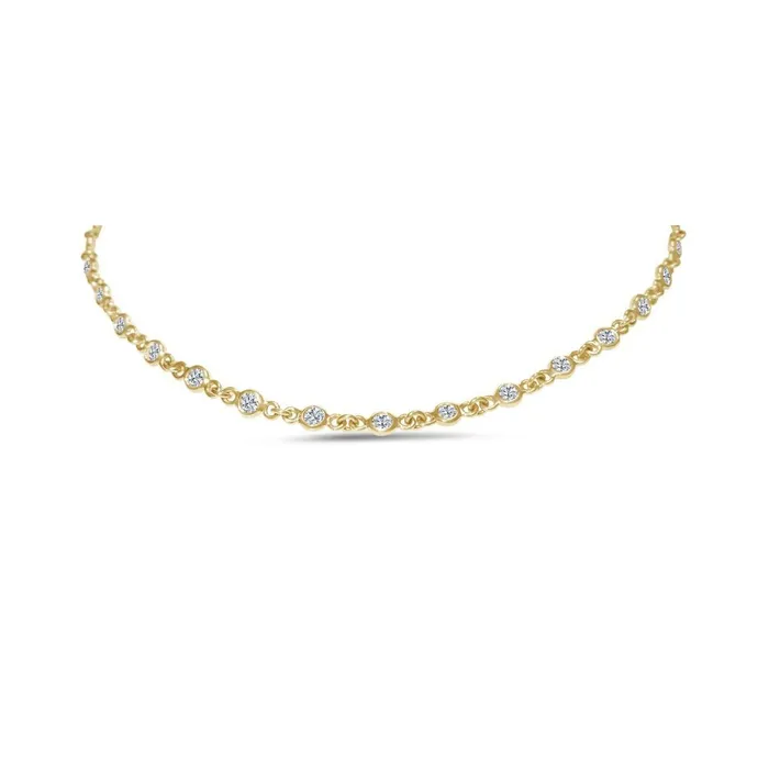 Necklaces GB 500 Carats Round Cut Natural Earth Mined Diamonds Bezel Style Necklace 14K Gold Yellow Necklaces GB 500 Carats Round Cut Natural Earth Mined Diamonds Bezel Style Necklace 14K Gold Yellow