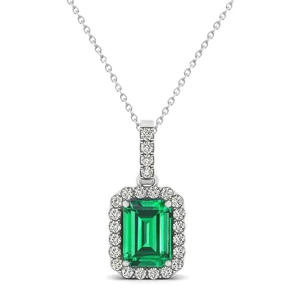 Necklaces GB Colombian Green Emerald And Natural Earth Mined Diamond Gemstone Pendant Necklace 550 Carats Necklaces GB Colombian Green Emerald And Natural Earth Mined Diamond Gemstone Pendant Necklace 550 Carats
