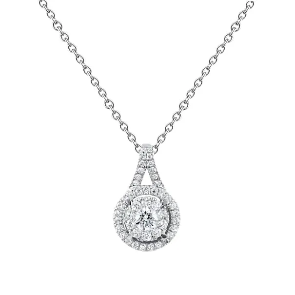 Necklaces GB Natural Earth Mined Diamond Pendant Necklace With Chain Prong Setting 20 Carat WG 14K Necklaces GB Natural Earth Mined Diamond Pendant Necklace With Chain Prong Setting 20 Carat WG 14K