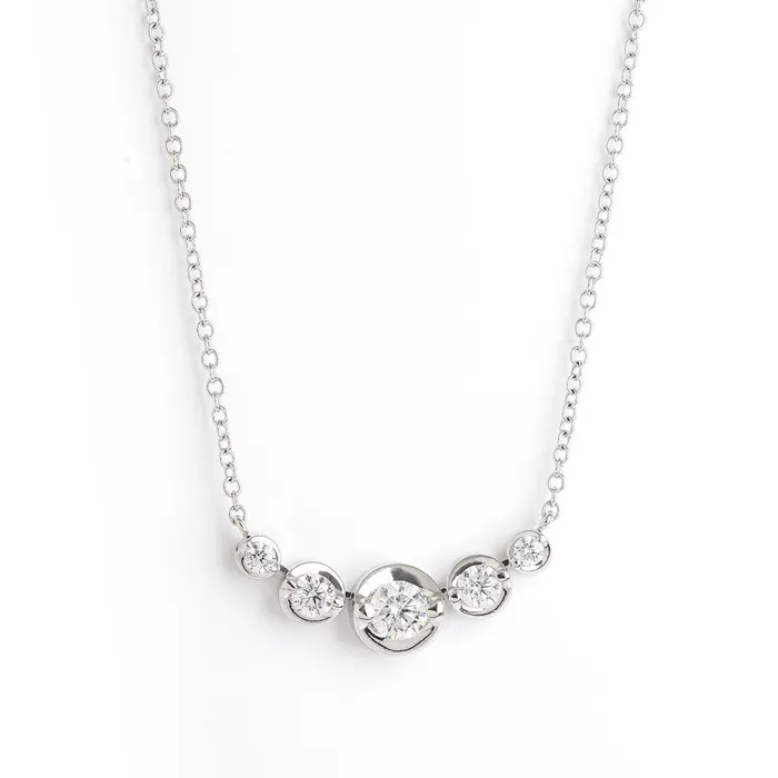 Necklaces GB Round Shaped Natural Earth Mined Diamond Ladies Necklace Pendant 55 Carat White Gold 14K Necklaces GB Round Shaped Natural Earth Mined Diamond Ladies Necklace Pendant 55 Carat White Gold 14K
