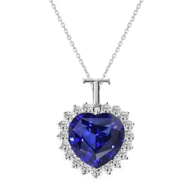 Necklaces HarryChadEntcom Halo Heart Sapphire Natural Earth Mined Diamond Letter Pendant Star Style 425 Carats Necklaces HarryChadEntcom Halo Heart Sapphire Natural Earth Mined Diamond Letter Pendant Star Style 425 Carats