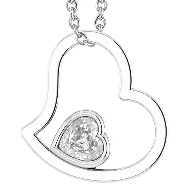 Necklaces HarryChadEntcom White Gold Natural Earth Mined Diamond Pendant Heart Old Cut Bezel Set 250 Carats Necklaces HarryChadEntcom White Gold Natural Earth Mined Diamond Pendant Heart Old Cut Bezel Set 250 Carats