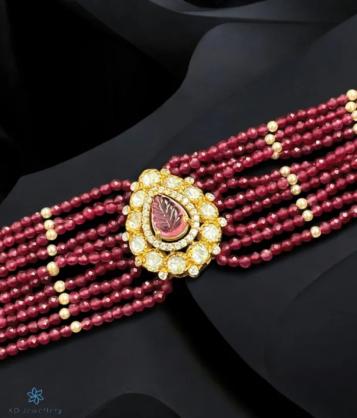 Necklaces Kundan The Johara Silver Choker Necklace