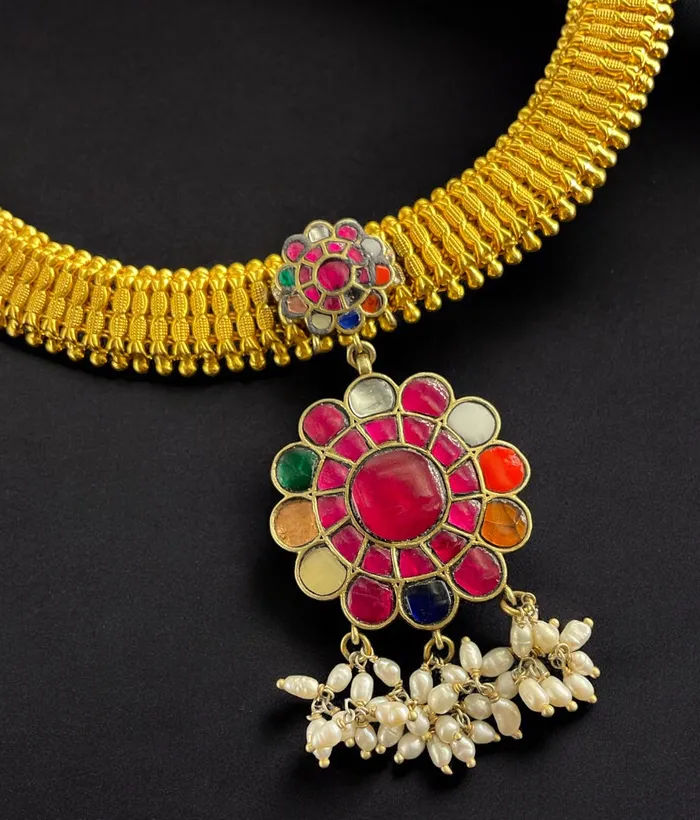 Necklaces Kundan The Manasvi Silver Kundan Necklace