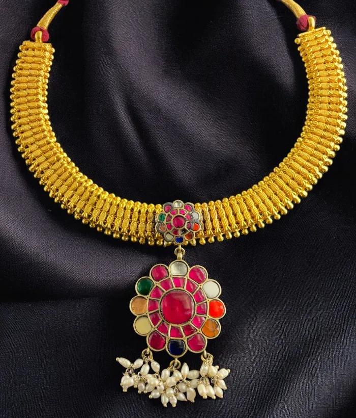 Necklaces Kundan The Manasvi Silver Kundan Necklace