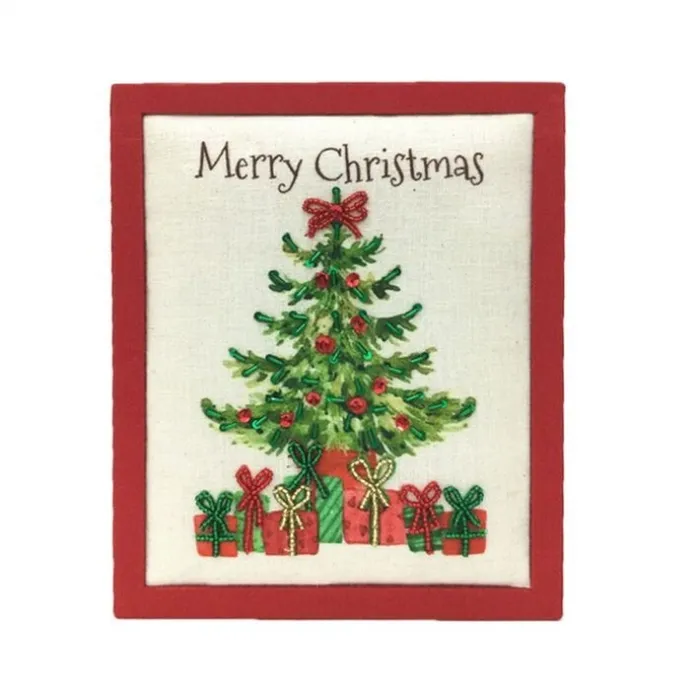 Necklaces Regency International Regency International 85 MDF Embroidered Merry Christmas Tree Shadow Box Necklaces Regency International Regency International 85 MDF Embroidered Merry Christmas Tree Shadow Box