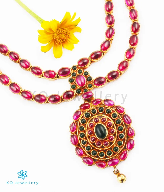 Necklaces Silversmith The Aaratrika Silver Kempu Necklace