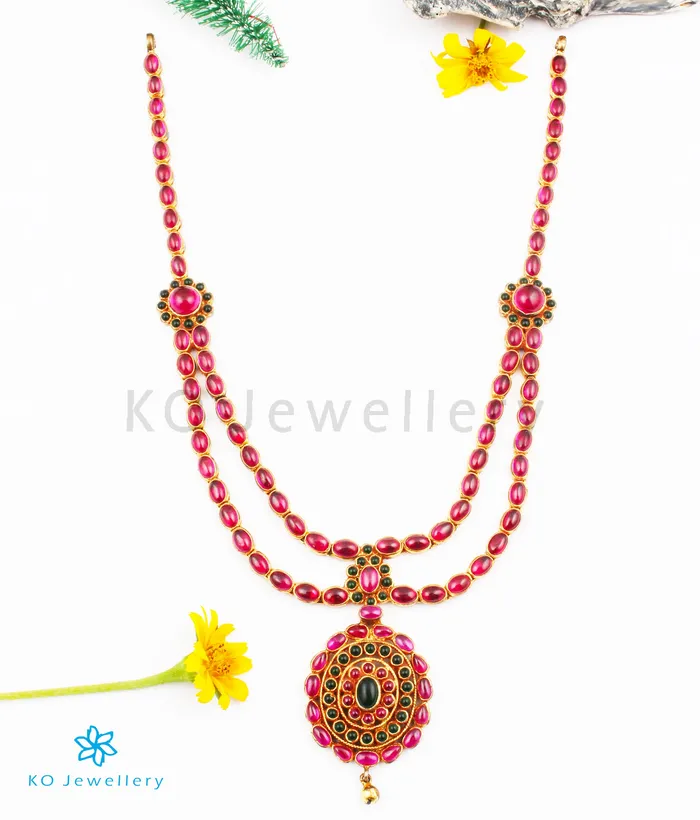 Necklaces Silversmith The Aaratrika Silver Kempu Necklace