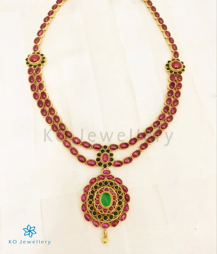Necklaces Silversmith The Aaratrika Silver Kempu Necklace