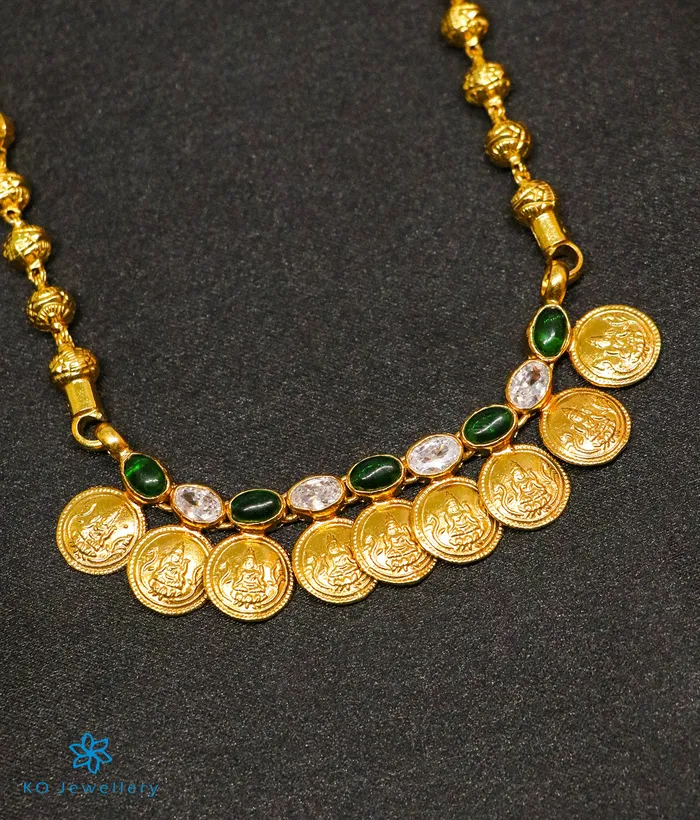 Necklaces Silversmith The Prarthana Silver Coin Necklace Green