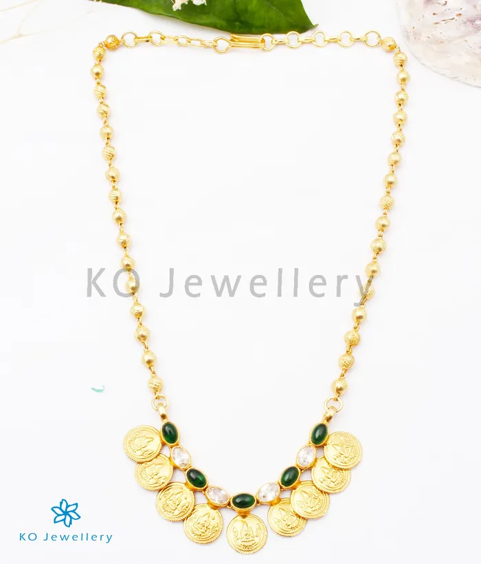 Necklaces Silversmith The Prarthana Silver Coin Necklace Green