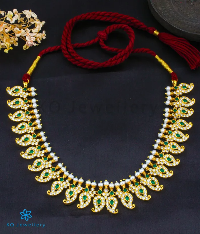 Necklaces Silversmith The Prativa Silver Mango Necklace Green
