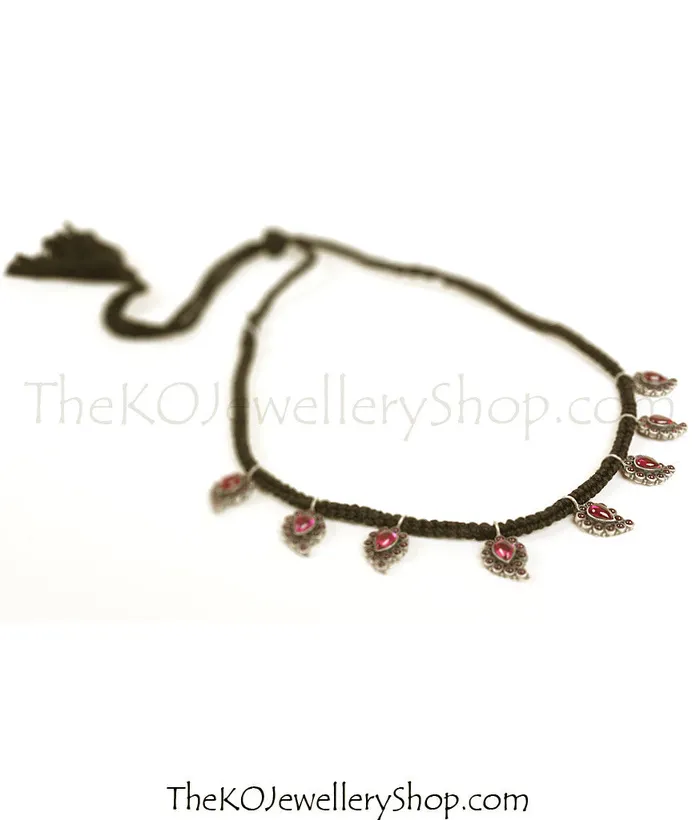 Necklaces Silversmith The Rasala Silver Paisley Thread Necklace