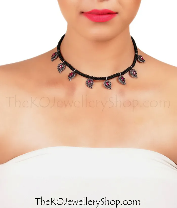 Necklaces Silversmith The Rasala Silver Paisley Thread Necklace