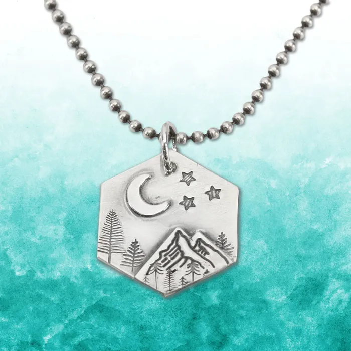Necklaces SY Evergreen Tree Metal Design Stamp 8mm Beaducation Exact Series by Stamp Yours