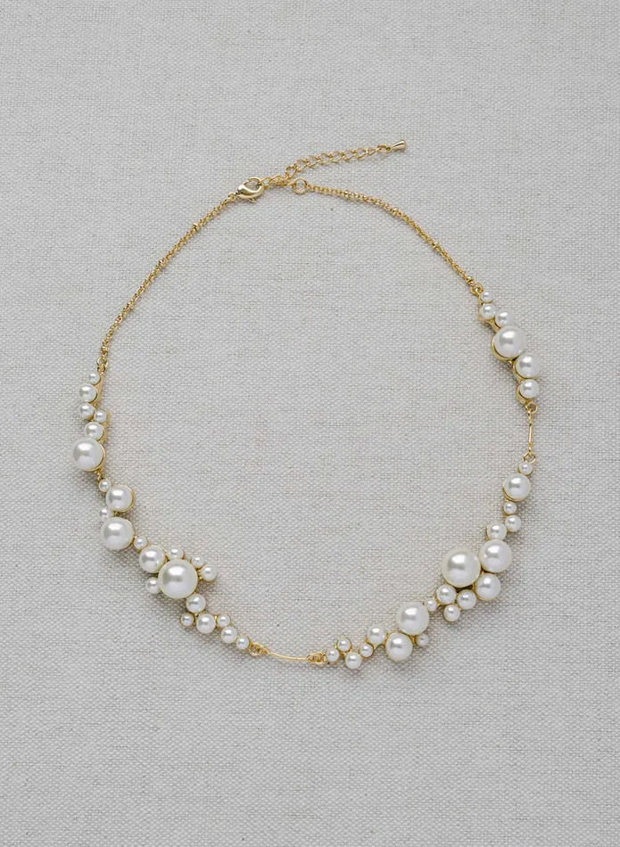Necklaces twigs honey Pearl droplets bridal necklace Style 2428