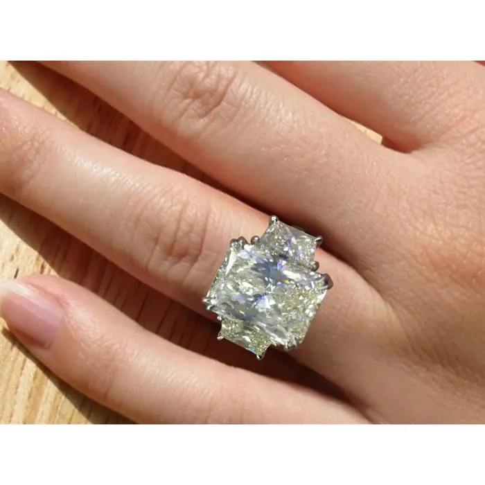 New 105 Carat Radiant Lab Grown Diamond Ring GB Rings