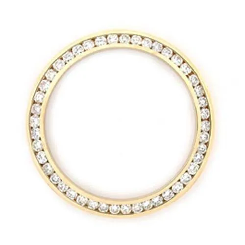 PreStyled Sets GB Yellow Gold 18K Mined Diamond Bezel To Fit Rolex 34 Mm Date Watch 125 Carats