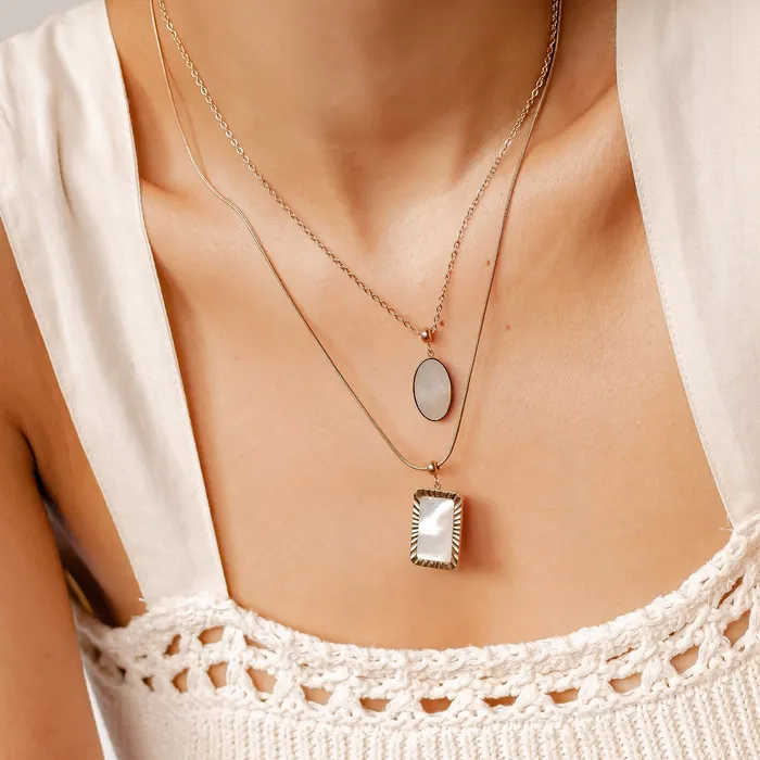 PreStyled Sets Hey Happiness Shining Rectangle Pendant Gold