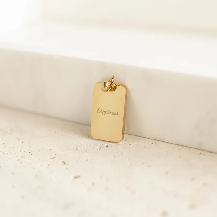 PreStyled Sets Hey Happiness Shining Rectangle Pendant Gold