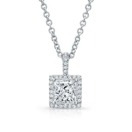 Princess And Round Cut 175 Ct Natural Earth Mined Diamonds Pendant Necklace White Gold GB Necklaces Princess And Round Cut 175 Ct Natural Earth Mined Diamonds Pendant Necklace White Gold GB Necklaces
