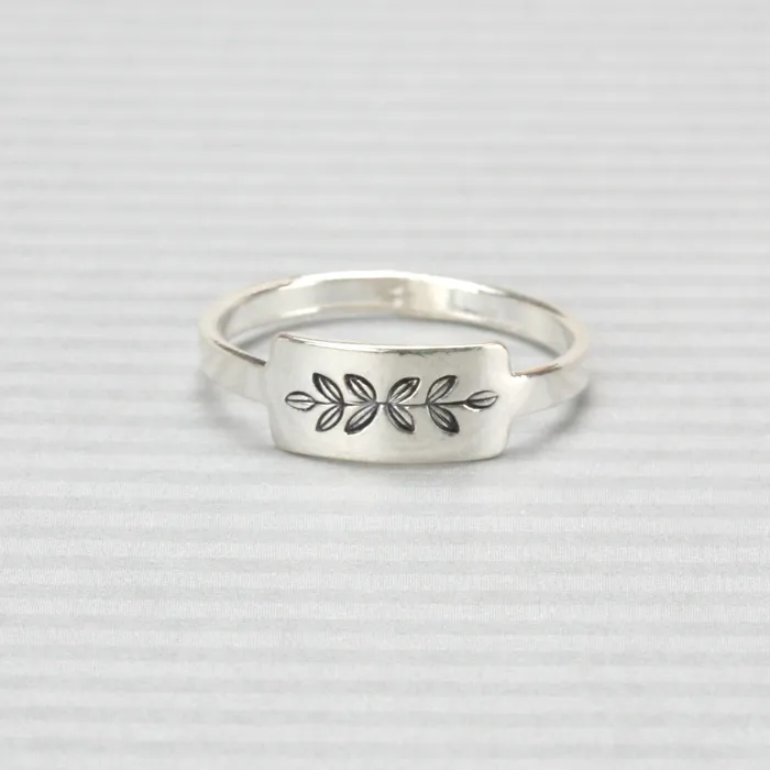 PSV Sterling Silver Tab Ring Stamping Blank SIZE 7 Rings