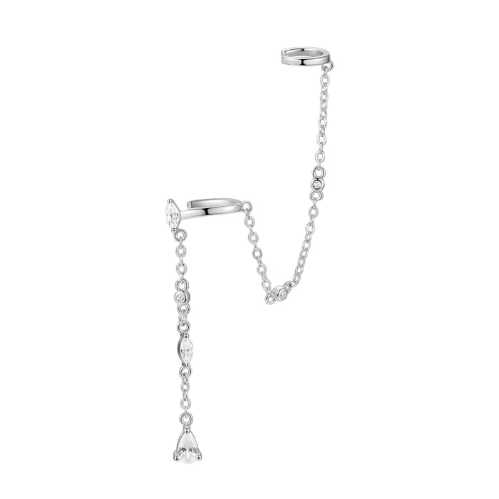 Radiant Double Ear Cuff Sterling Silver Gold Hey Happiness Earrings Radiant Double Ear Cuff Sterling Silver Gold Hey Happiness Earrings