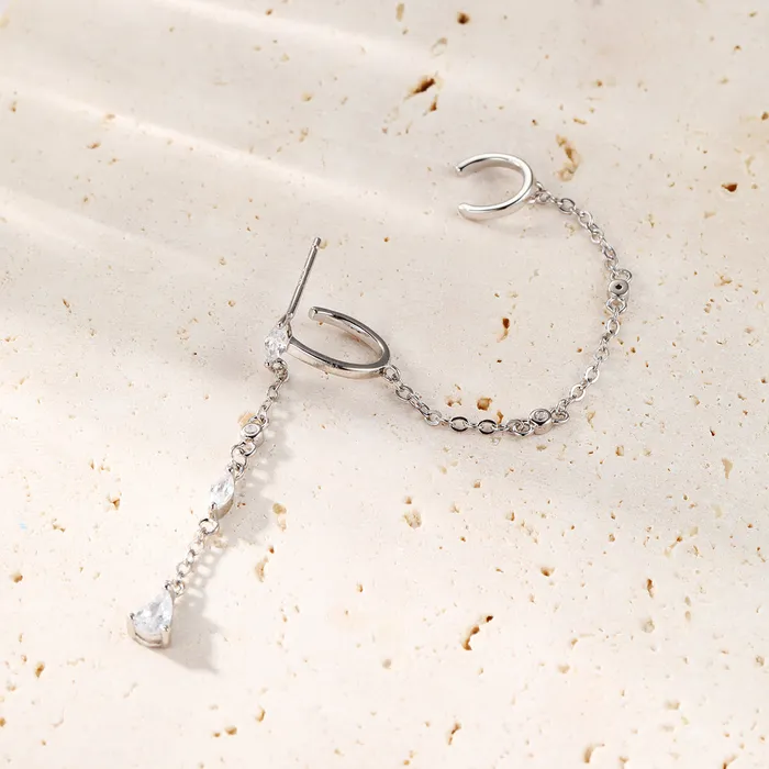 Radiant Double Ear Cuff Sterling Silver Gold Hey Happiness Earrings Radiant Double Ear Cuff Sterling Silver Gold Hey Happiness Earrings