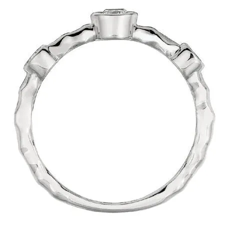 Rings 035 Carat Round Natural Earth Mined Diamond Bubble Ring Band White Gold 14K Bezel Set GB