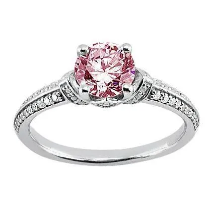 Rings 141 Ct Round Pink Sapphire Gemstone Ring GB