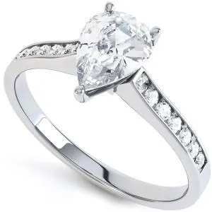 Rings 3 Ct Pear And Round Cut Sparkling Natural Earth Mined Diamonds Wedding Ring GB Rings 3 Ct Pear And Round Cut Sparkling Natural Earth Mined Diamonds Wedding Ring GB