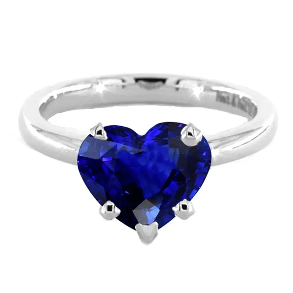 Rings Blue Sapphire Solitaire Heart Shaped Ring 2 Carats 14K Gold HarryChadEntcom Rings Blue Sapphire Solitaire Heart Shaped Ring 2 Carats 14K Gold HarryChadEntcom