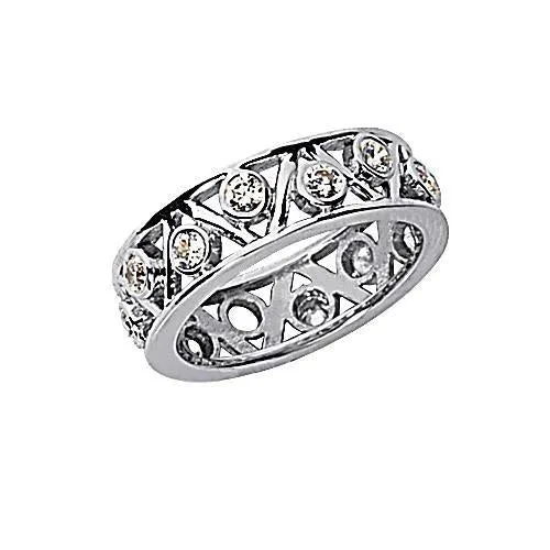 Rings GB 070 Carats Round Natural Earth Mined Diamond Eternity Wedding Band White Gold 14K Rings GB 070 Carats Round Natural Earth Mined Diamond Eternity Wedding Band White Gold 14K