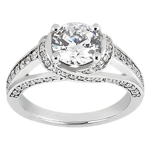 Rings GB 201 Carat Natural Earth Mined Diamond Anniversary Solitaire Ring With Accents White Gold 14K Rings GB 201 Carat Natural Earth Mined Diamond Anniversary Solitaire Ring With Accents White Gold 14K