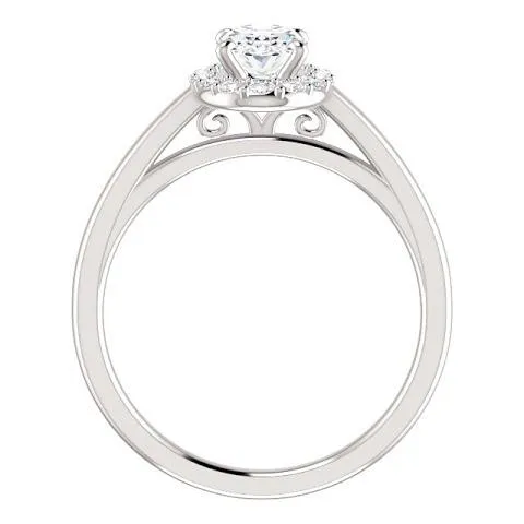 Rings GB 2 Carats Oval Cut Natural Earth Mined Diamond Engagement Ring 14K White Gold