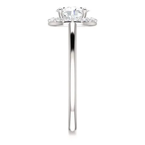 Rings GB 2 Carats Oval Cut Natural Earth Mined Diamond Engagement Ring 14K White Gold