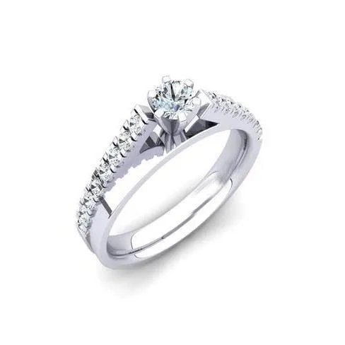 Rings GB 2 Ct Round Cut Natural Earth Mined Diamond Anniversary Ring 14K White Gold Rings GB 2 Ct Round Cut Natural Earth Mined Diamond Anniversary Ring 14K White Gold