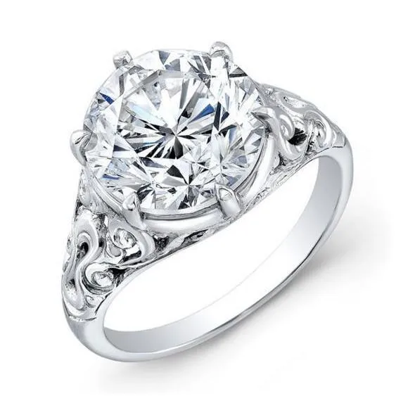 Rings GB Beautiful Lab Grown Diamond Solitaire Engagement Ring 8 Carats White Gold 14K Rings GB Beautiful Lab Grown Diamond Solitaire Engagement Ring 8 Carats White Gold 14K