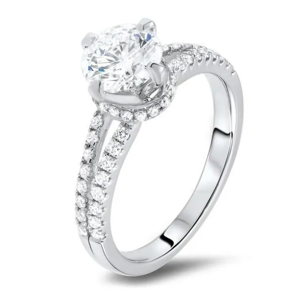 Rings GB Hidden Halo Round Real Natural Earth Mined Diamond Ring Split Shank Jewelry Rings GB Hidden Halo Round Real Natural Earth Mined Diamond Ring Split Shank Jewelry