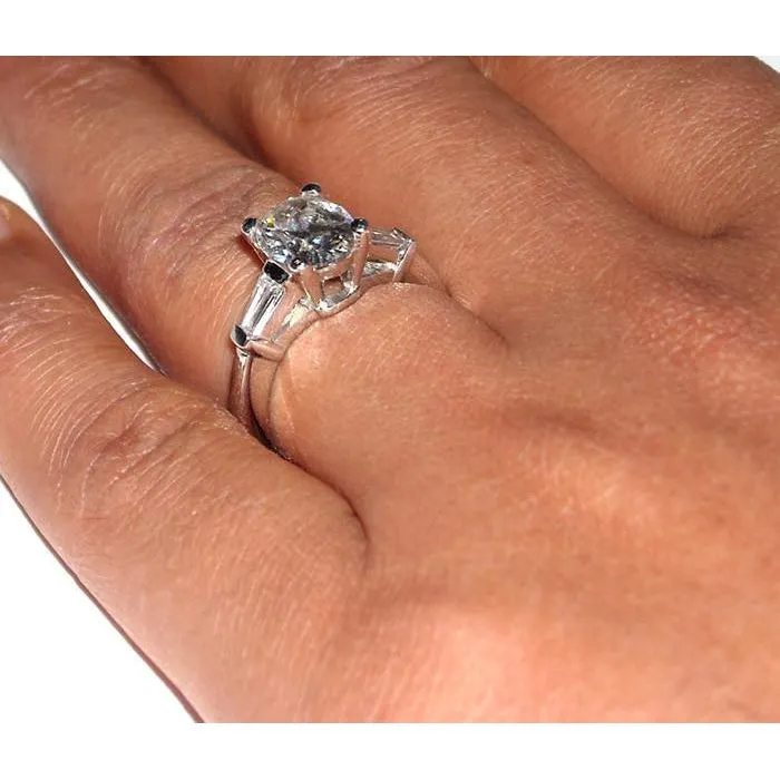 Rings GB Oval Cut 3 Stone Natural Earth Mined Diamond Womens Ring 201 Carats White Gold