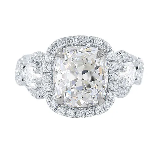 Rings HarryChadEntcom 3 Stone Style Old Cut Cushion Natural Earth Mined Diamond Halo Wedding Ring 675 Carats Rings HarryChadEntcom 3 Stone Style Old Cut Cushion Natural Earth Mined Diamond Halo Wedding Ring 675 Carats