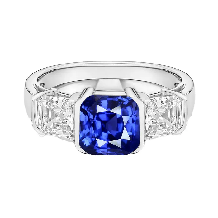 Rings HarryChadEntcom Asscher Natural Earth Mined Diamond 3 Stone Ring 3 Carats Sri Lankan Sapphire Gold Jewelry Rings HarryChadEntcom Asscher Natural Earth Mined Diamond 3 Stone Ring 3 Carats Sri Lankan Sapphire Gold Jewelry