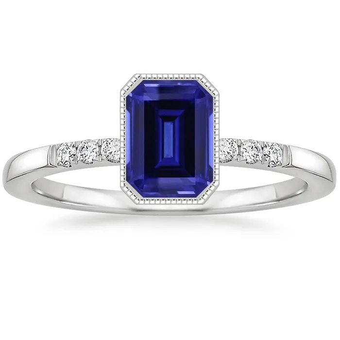 Rings HarryChadEntcom Bezel Set Blue Sapphire Natural Earth Mined Diamond Ring 250 Carats Vintage Style Rings HarryChadEntcom Bezel Set Blue Sapphire Natural Earth Mined Diamond Ring 250 Carats Vintage Style